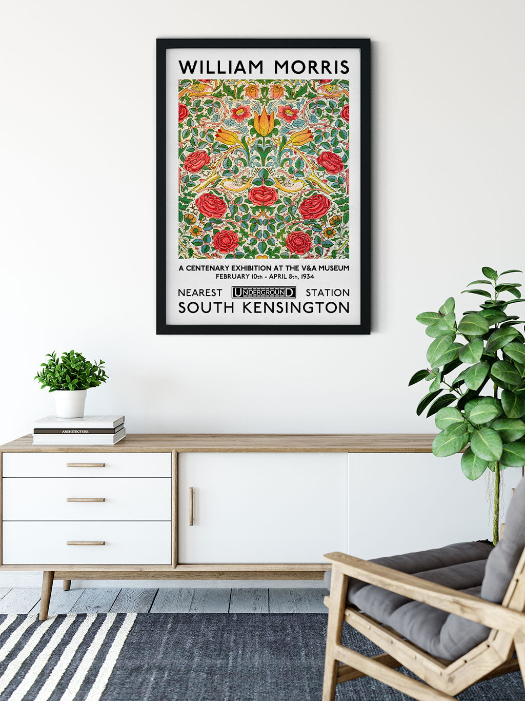 Rose by William Morris - Vintage Art Exhibition Poster