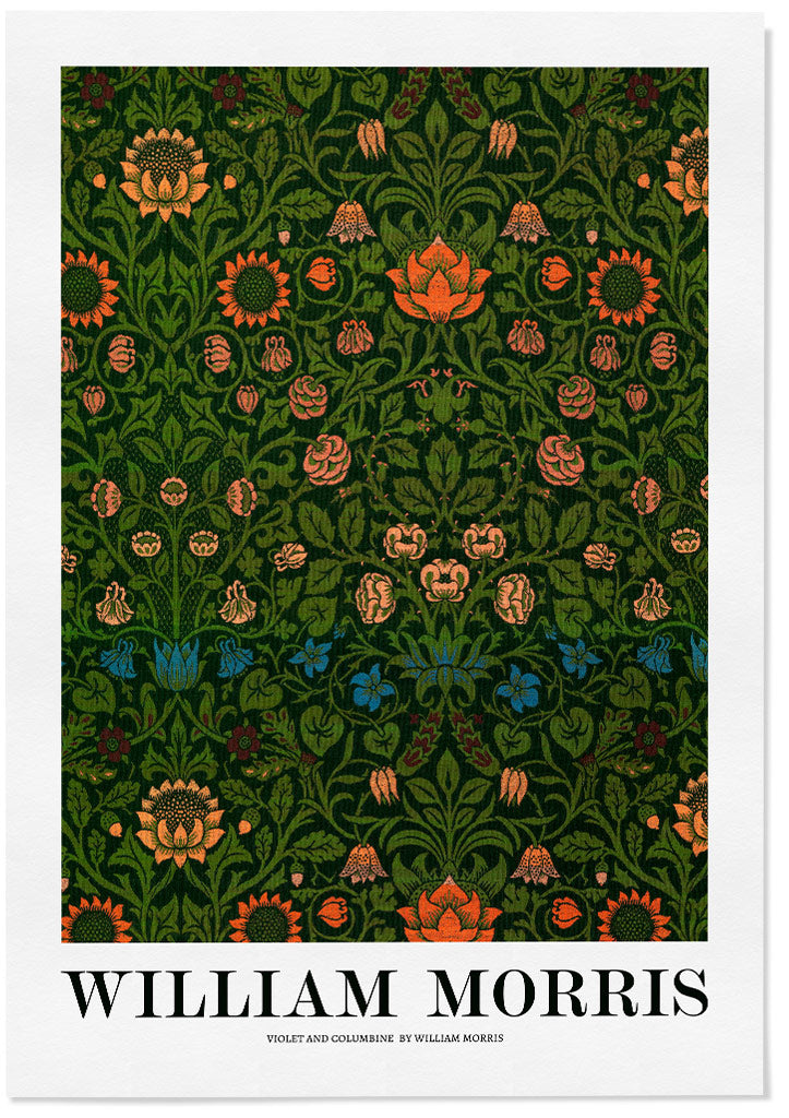 Violet and Columbine Floral Pattern by William Morris